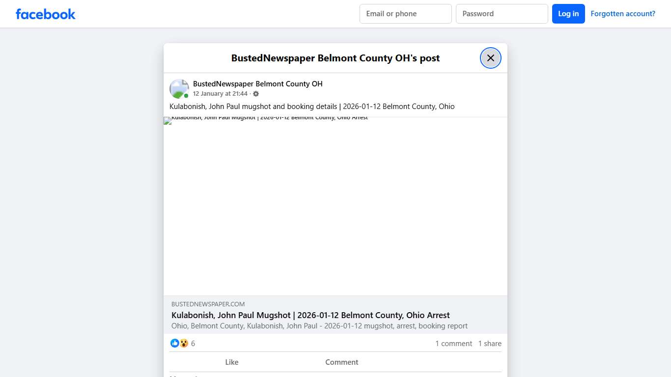 Kulabonish, John Paul... - BustedNewspaper Belmont County OH Facebook